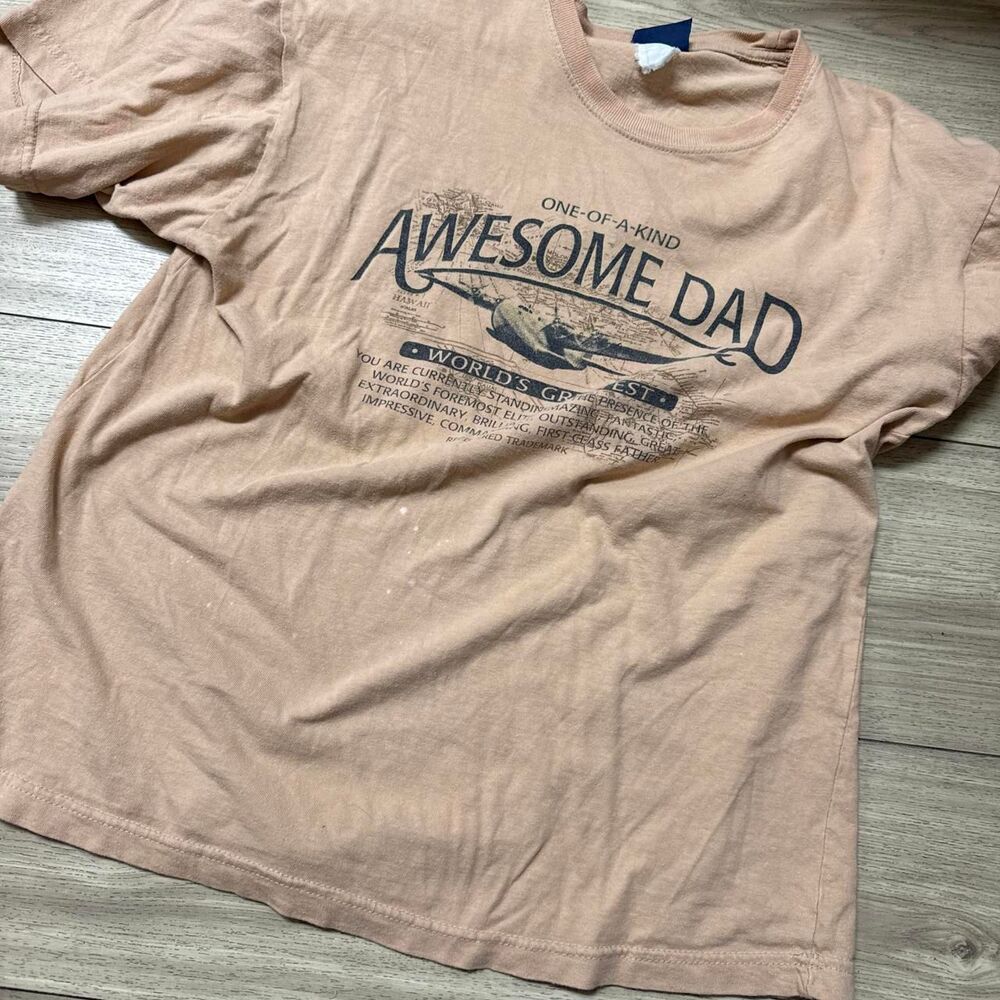 No-brand Men's Tan and Orange T-shirt